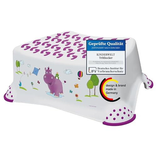 KiNDERWELT Tritthocker Hippo Weiß Rutschfest