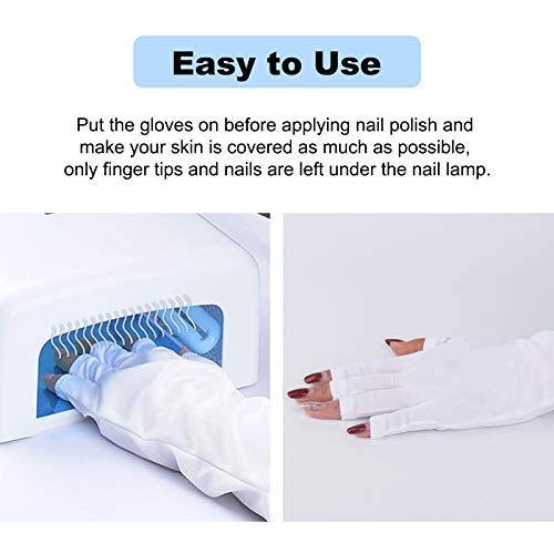 AORAEM Gloves for Gel Manicure,Fingerless Manicure Long Gloves Nail Art Tool for Women (Long) - Thumbnail 4