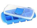 Extra Large No Spill Ice Cube Tray with Cover / Lid -Colors May Vary-