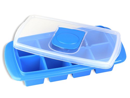 Extra Large No Spill Ice Cube Tray with Cover/Lid -Colors May Vary-