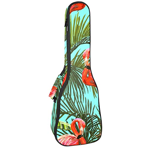 Housse pour ukulélé tropiacal flamant rose feuilles vertes 10 mm rembourrage épais 53,3 cm sac de transport avec sangles… - Les Beatles, Paul McCartney, John Lennon, RIngo Starr, George Harrison Housse pour ukulélé tropiacal flamant rose feuilles vertes 10 mm rembourrage épais 53,3 cm sac de transport avec sangles…