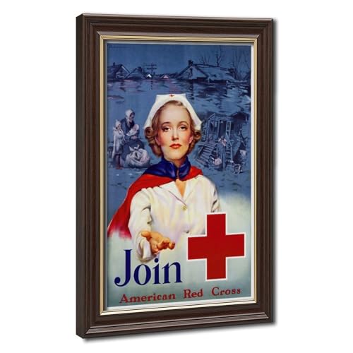 Poster Seconde Guerre Mondiale Croix-Rouge américaine WCYB toile vintage