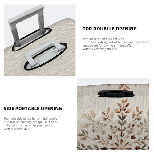 Watercolor Elegant Snowflake Floral Motifs Elastic Travel Luggage Covers Dustproof Scratch-Resistant Suitcase Protector Fit 22-24 Inch3