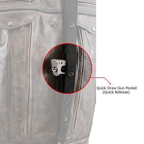Image of Milwaukee Leather Men's Black Cowhide Quilted Pattern Scooter Style Racing Jacket MLM1545