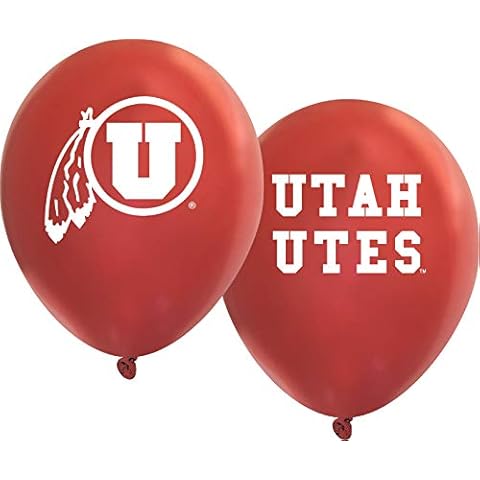 Utah Utes Balloons 10 Pack 11" Official Licensed Logos, Helium Quality Latex Balloons, Perfect for College Football Team Celebration, Decorated Front and Back with by Westrick Cover