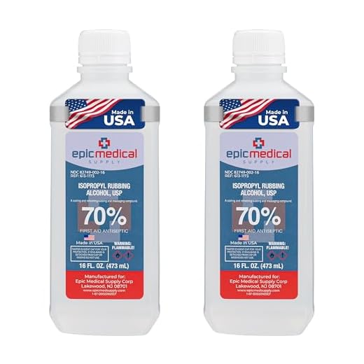 70% Isopropyl Alcohol 70 Percent Rubbing Alcohol 70 Percent USP, 16 oz. Bottle, Multipurpose First Aid Antiseptic for Minor Wounds, Cuts, Scrapes and Burns | Home Cleaning and First Aid Tool (2)