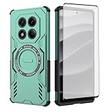 Asuwish Phone Case for Xiaomi Redmi Note 14 Pro 5G with Tempered Glass Screen Protector Magnetic Cover and Protective Shockproof Slim Hard Thin Rugged Mobile Cell Accessories 14Pro Women Men Green