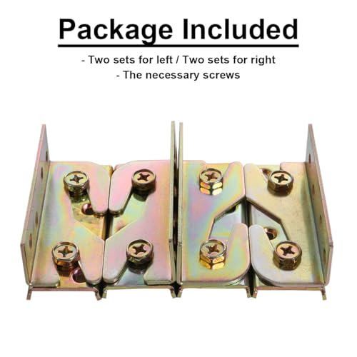 image for KASUNEN Bed Rail Brackets - Wooden Bed Frame Hardware - Heavy Duty Non