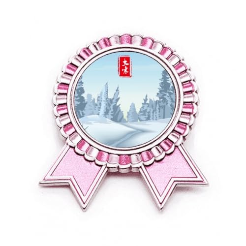 Broche circulaire Great Cold Rose en Métal pour accessoiriser un manteau d'hiver