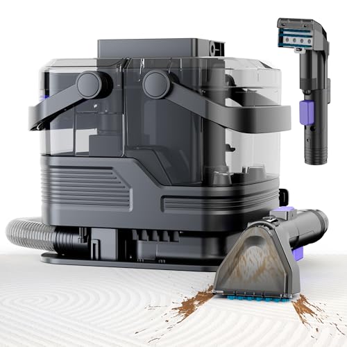 Carpet Spot Cleaner Steam Machines Upholstery Deep Cleaner 20 Kpa Powerful Suction with Dual Size BrushHead, 5 -IN-1 Function Deep Stain Cleaning for Carpet, Car Seats, Pets, Couches