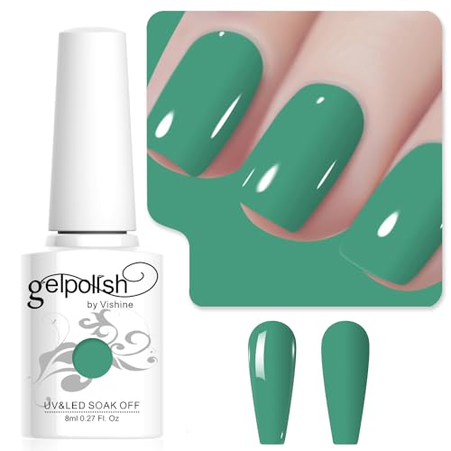 Vishine Esmalte de Uñas en Gel Verde Salvia, 8ml - Pulido de Alto Brillo, Manicura Francesa UV, Salón DIY L237
