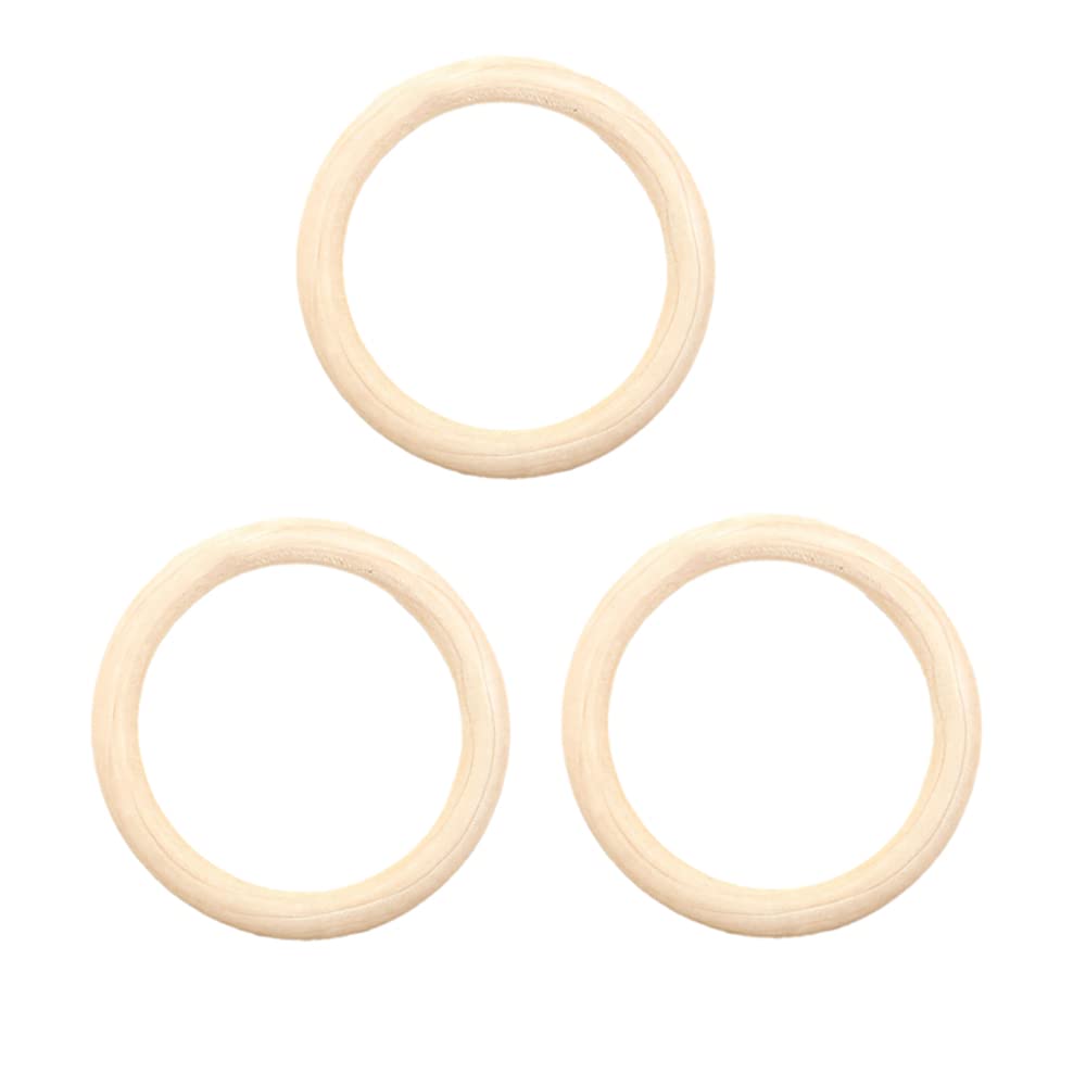 Pack of 10 90 mm in Diameter Wooden Rings for Crafts Baby Children's Diseases Ring Wood Teether Teeth Rings for Babies Child Care Natural Round Wooden Circles Macrame Wooden Ring Wooden Crafts