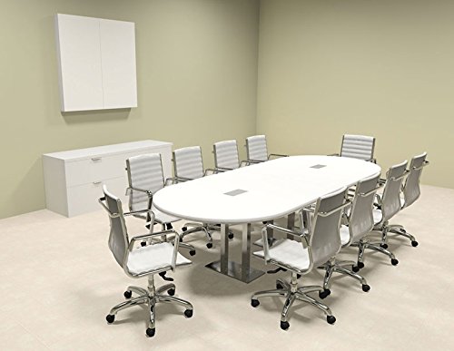 Modern Racetrack Steel Leg 10' Feet Conference Table, of-CON-CM1