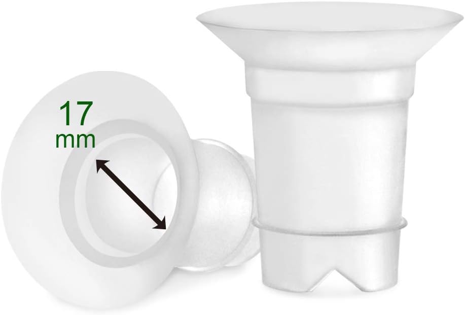 Maymom Flange Inserts 17 mm for Freemie 25 mm Collection Cup. 2pc/Each (semi Transparent)