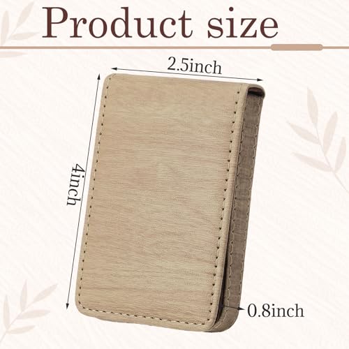 Image of Outus 2 Pcs Business Card Holder, PU Leather Business Card Case Pocket Wallet with Magnetic Shut for Men Women(Wood,Classic)