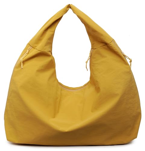 Bolso tote slouchy amarillo para mujer gran capacidad miniatura 1