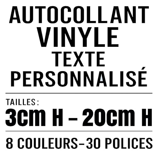 Autocollant Texte Personnalisé – Sticker Vinyle pour Voiture, Moto, Vélo, Casque, Pare-brise, Skateboard, Pelle