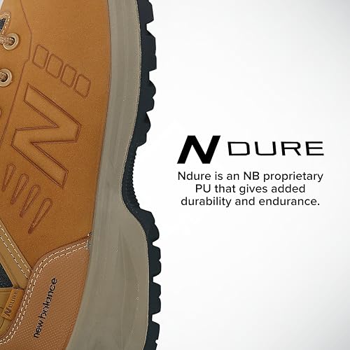 New Balance Calibre Composite Toe Work Boots for Men - EH, PR, Non-Slip Leather Safety Shoes for Industrial & Construction, Wheat, 12 Wide