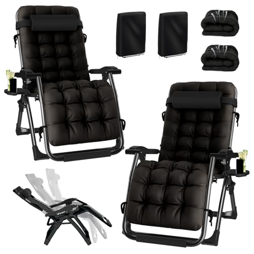 Sonnenliege Klappbar Zero Gravity 2er Set, Balkon Liegestuhl Garten...