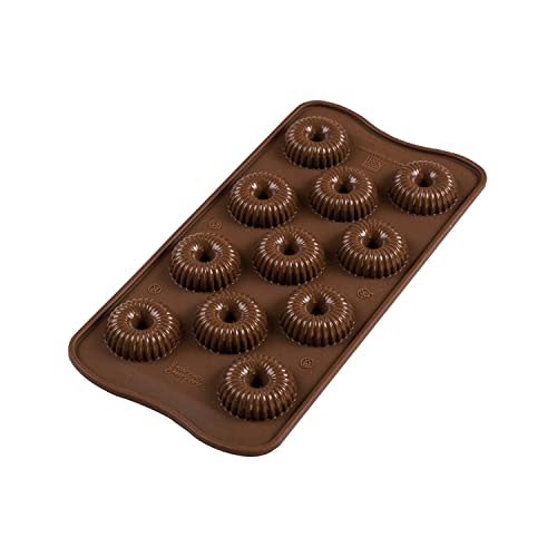 silikomart | SCG49 Moule en Silicone pour chocolats CHOCO CROWN, antiadhésif, 11 chocolats, paquet de 1 Moule pour sucreries, Easy Choc, Ø 30 mm, h 15 mm, Volume 99 ml, Made in Italy