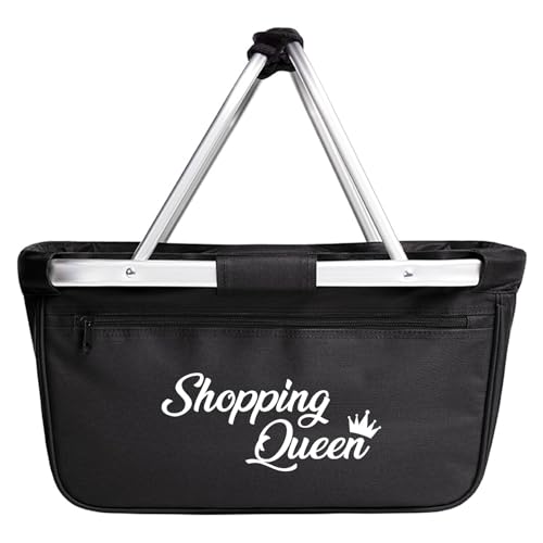 Huuraa Einkaufskorb faltbar Shopping Queen Geschenk 20 Liter Tragekorb Black Shopping Queen Geschenkidee