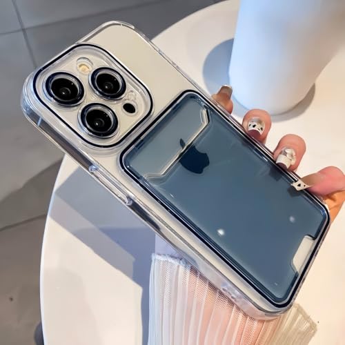 Coque silicone souple iPhone 14 Plus transparente antichoc fente carte bleu