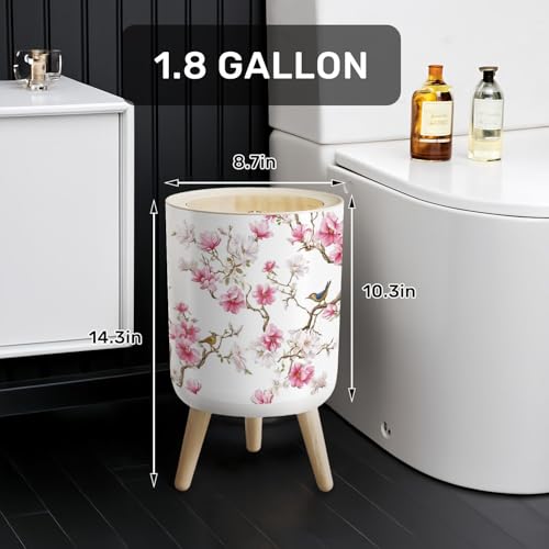 Caneca de basura redonda con tapa 7L plástico miniatura 2