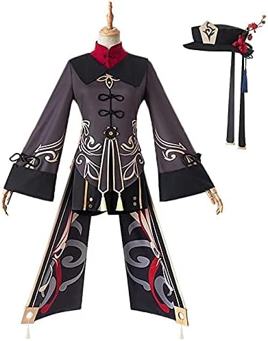 WYKBPX Anime Hu Tao Cosplay Costume Outfit Game NationalStyle Long Tail Tassels Dress Pants Uniform Set Halloween