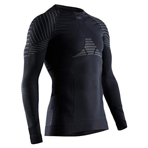X-Bionic Invent 4.0 Shirt Round Neck Long Sleeves Men Baselayer Functional Sport T-Shirt - Black/Charcoal, Large Cover