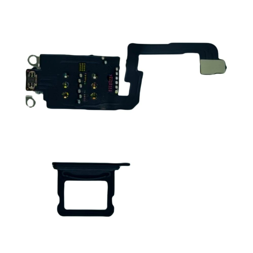 Lecteur double SIM iPhone 16 Plus noir ajustement parfait aluminium