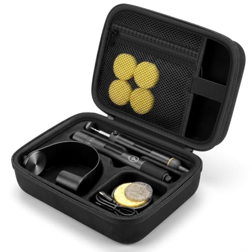 Image of Carrying Case Compatible with Fanttik T1 Max Soldering Iron Kit | EVA Shell with Oxford Exterior, Molded Tray, Mesh Pocket, Dual Zippers and Reinforced Handle for Work, Full Black, Case Only