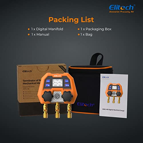Elitech Smart Digital Manifold Gauge, Subverse Traditional Pressure Gauge, Ota Remote Firmware Upgrade, Dmg-4B #TOP6