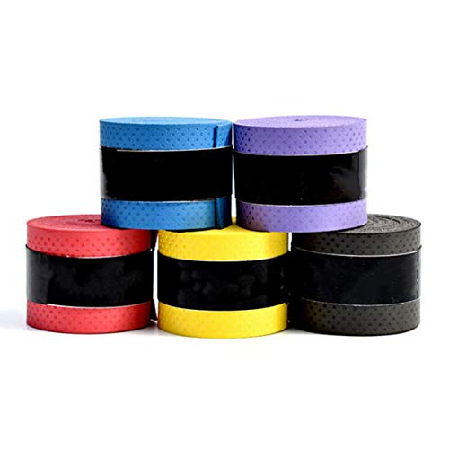Ein Satz von 5 Stück - Perforiertes Super Absorptionsmittel Grip Anti-Rutsch Tape Band für Badminton Tennis Squash Schläger Tennis, Badminton, Squash, Griffband, Tape - 5 Farben Overgrip Cover