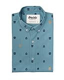 Lavar a 30º máximo Brava Fabrics  Camisa Hombre Manga Larga Estampada  Camisa Azul para Hombre  Camisa Casual Regular Fit  100% Algodón  Modelo Toy RobotsL