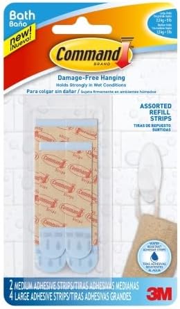 3M Command Assorted Plastic Adhesive Strips 3-3/8 in. L 6 pk