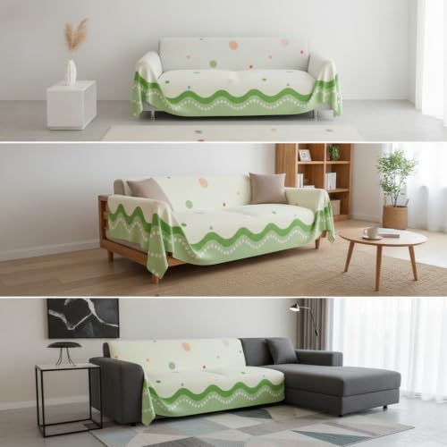 Funda de sofá antiarañazos para dos plazas en color verde verano 4