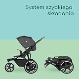 Bebeconfort Cloudy, Terenowy wózek dziecięcy, 0–4 lata (do 22 kg), Odchylane oparcie, Szybkie składanie, 3 Duże pompowane koła, Regulowana rączka, Obszerny kosz, Mineral Graphite