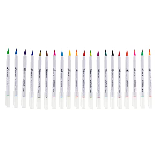 Image of Hello, Artist! Watercolor Brush Markers, 20 Pieces, Flexible Brush Tips, Non-Toxic and Acid-Free