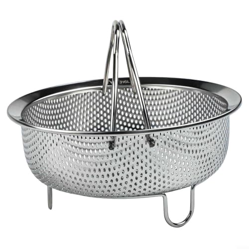 Stainless Steel Steamer Basket, Steamer Basket for Cooking, Vegetable Steamer Basket Insert with Handles & Feet for Steam Basket, Cooking Pots (M)
