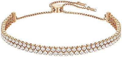 Swarovski Pulsera Subtle para Mujer, Con Baño Tono Oro Rosa, Cristales Blancos, Colección Swarovski Subtle