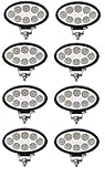  8x 24W LED Arbeitsscheinwerfer 8LEDs x 3W 12/24V Offroad Oval Nahfeldausleuchtung 6000K IP67 Offroad ATV UTV SUV LKW Scheinwerfer Fluchtlicht Strahler Traktor Bager Wohnwagen Grabenbager Gabelstapler