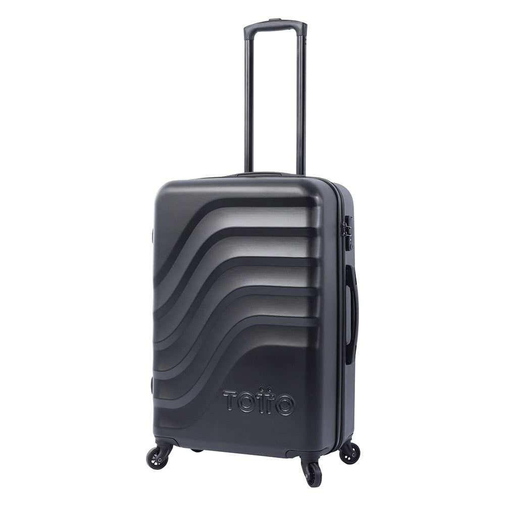 Totto - Viaja con Estilo y Comodidad con la Maleta BAZY Mediana de 360 Grados - para Adultos Unisex - Color Negro