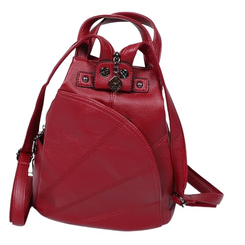 Sac à dos femme cuir synthétique rouge pour protéger votre portable