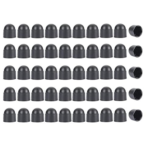 50Pcs Hex Nut Cover,M12*18 * 23 Bolt Dome Caps Covers,Plastic Dome Bolt Nut Protection Caps Cover for Bolts,Hex Hexagon Screws Cover