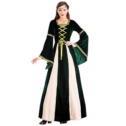 Robe médiévale de reine victorienne au design noble et finitions soignées