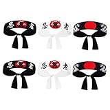 Healifty 6 Piezas Diademas Japonesas Ninja Banda Ancha Ligera y Cómoda para Karate Chef Sushi Disfraz Accesorios Deportivos para Uso Versátil