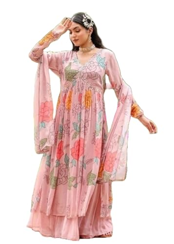 Robe indienne Anarkali en georgette longue style abaya chic pour festival et party chic 8068