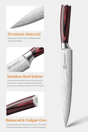 Image of 8 Inch Carving Knife for Meat, 15 Razor Sharp Edge Brisket Slicing Knife