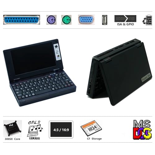 WANSUPYIN Computador retrô DOS 386SX@40MHZ CPU laptop, disco rígido CF XT-IDE de 2 GB