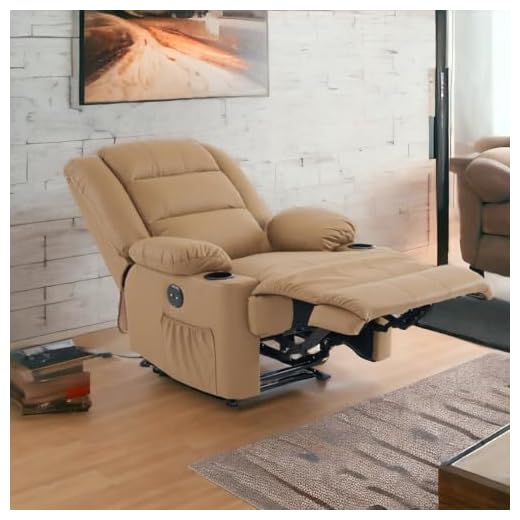 Poltrona do Papai Reclinavel Elétrica Com Entrada USB Corino Premium Caramelo